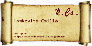 Moskovits Csilla névjegykártya